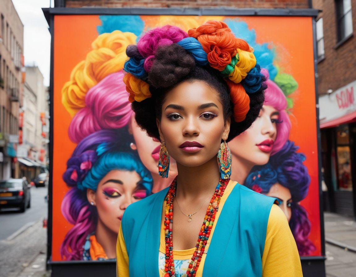 A whimsical scene showcasing a vibrant urban environment where diverse individuals express their unique hairy fantasies through playful hairstyles, adorned with colorful accessories. Emphasize an atmosphere of liberation and creativity, with hints of adult entertainment like eclectic posters and lively street art. Capture the essence of cultural fusion, blending traditional elements with modern aesthetics. The setting should be vibrant and inviting, highlighting the joy of self-expression. super-realistic. vibrant colors. urban setting.